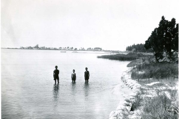 Sloane boys and a friend in Tanner's Creek, 1915