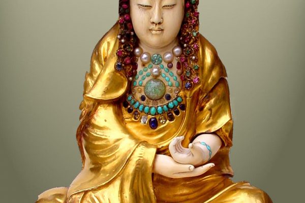 Ivory and gold Guan-Yin. 19th century